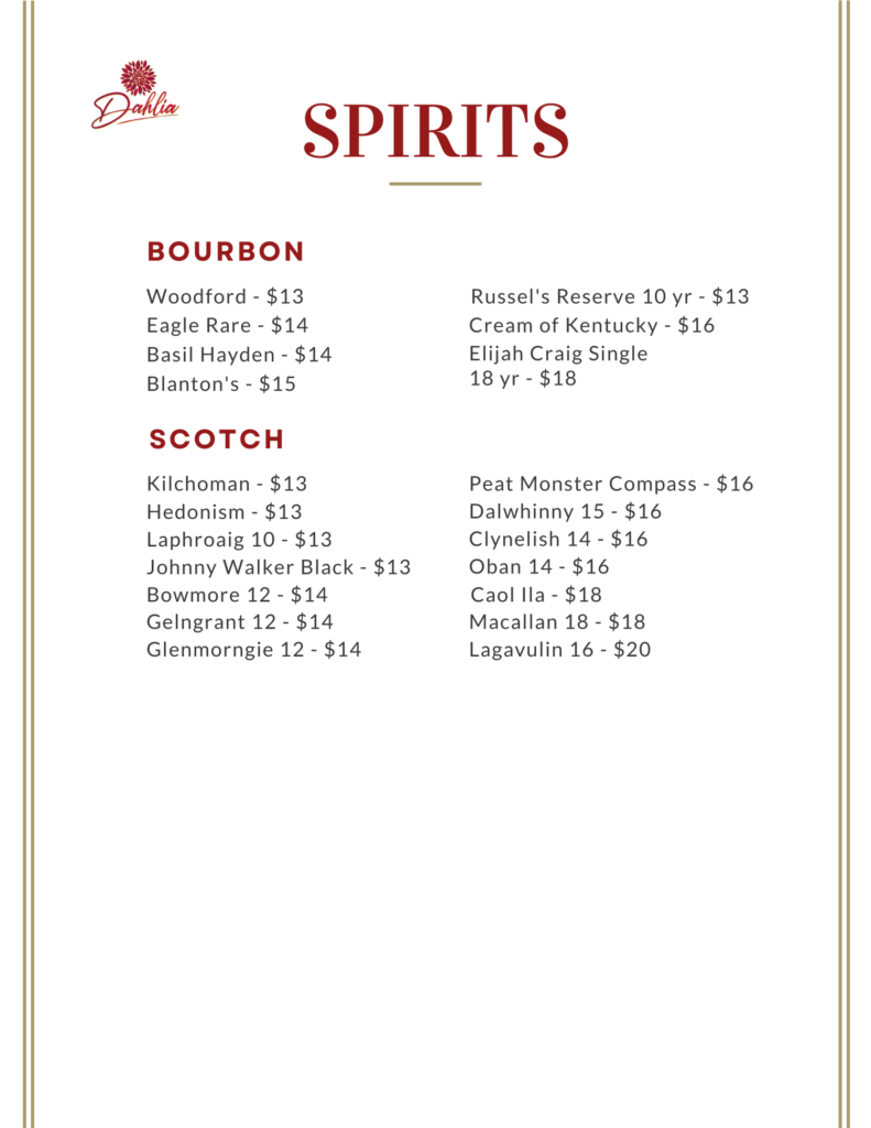 A table with several different types of spirits.